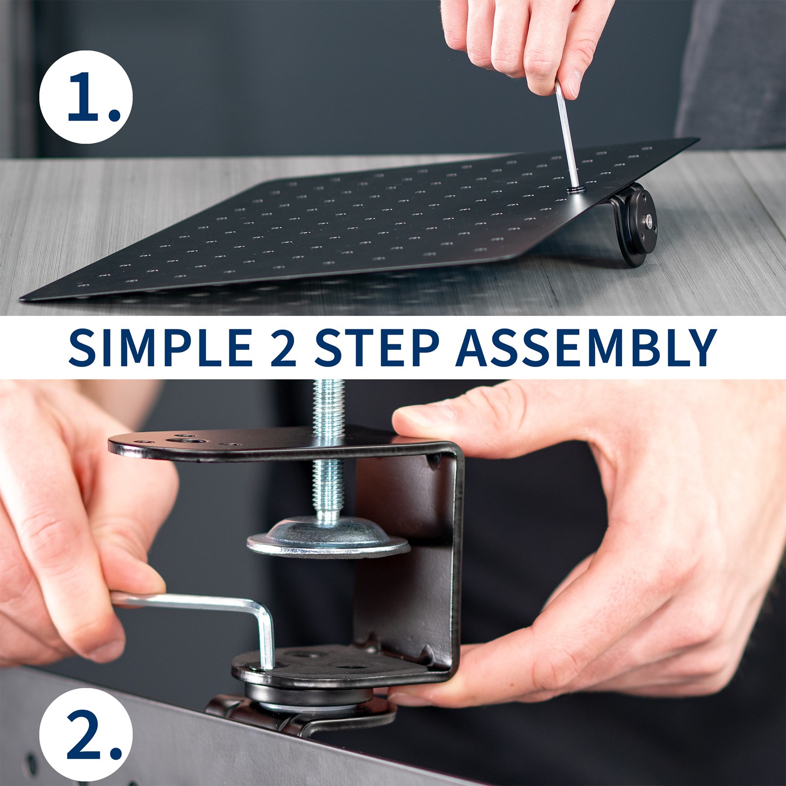 VIVO Black Steel Clamp-on Rotating 17″ x 13″ Pegboard, Magnetic Desk Organizer