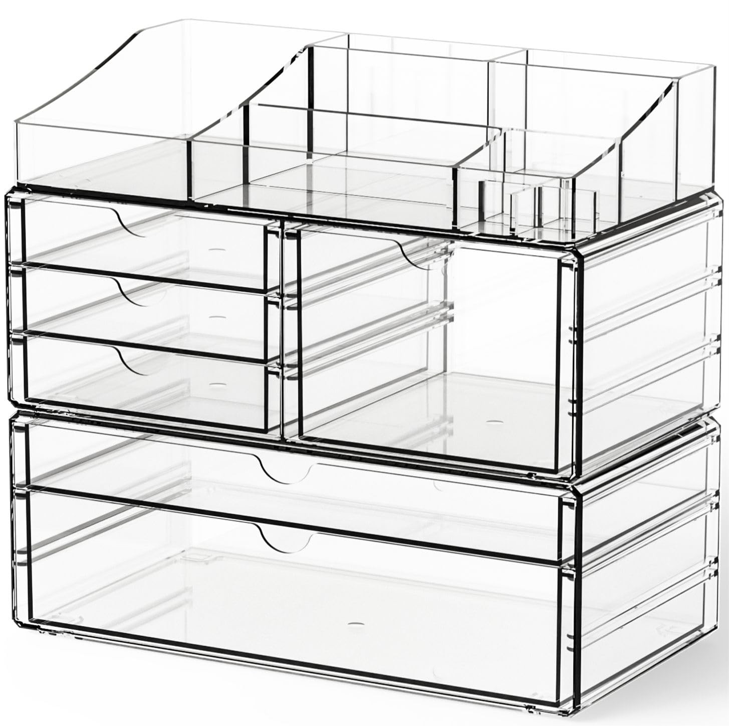 Yieach Acrylic Make up Organizers for Counter,Desk and 6 Drawers, Clear