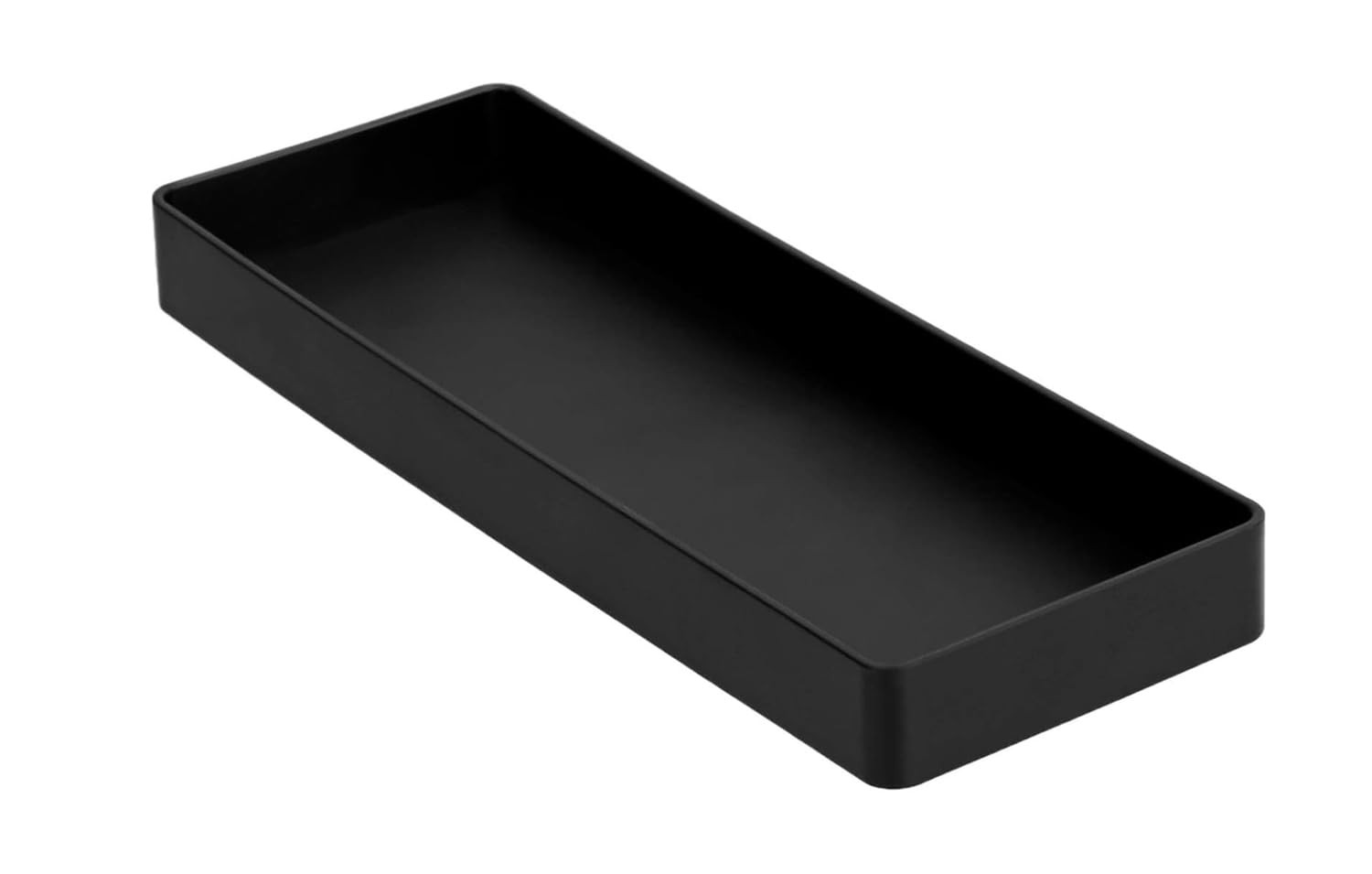 Amazon Basics Rectangular Plastic Desk Organizer, 9.4″ x 3.3″ x 1″, Black