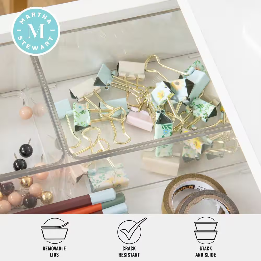Clear/Light Natural Desk Organizer Set of 3 – 2 Small/1 Large