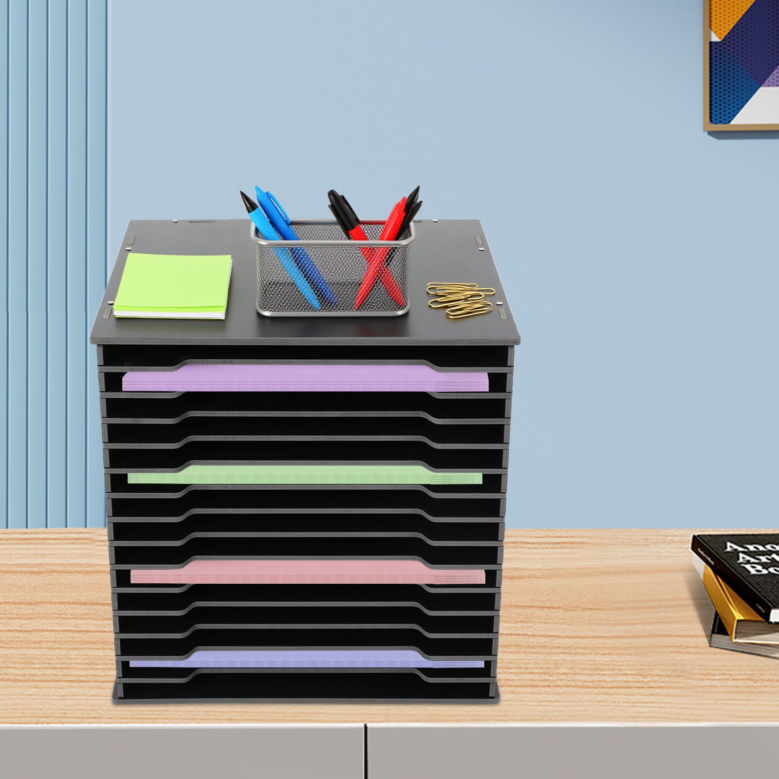 Scrapbook Paper Storage Organizer 15 Slot File Holding Cabinet Document Organize