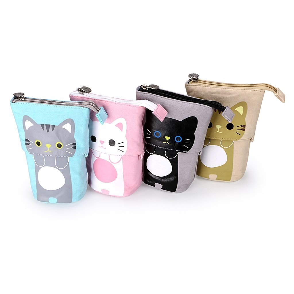 Telescopic Pencil Pouch Standing Pen Holder Cute Pencil Bags Stand Up Pen Cas…