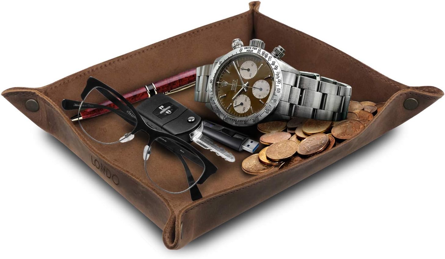 Genuine Leather Tray Organizer Practical Lightweight Water Resistant Computer