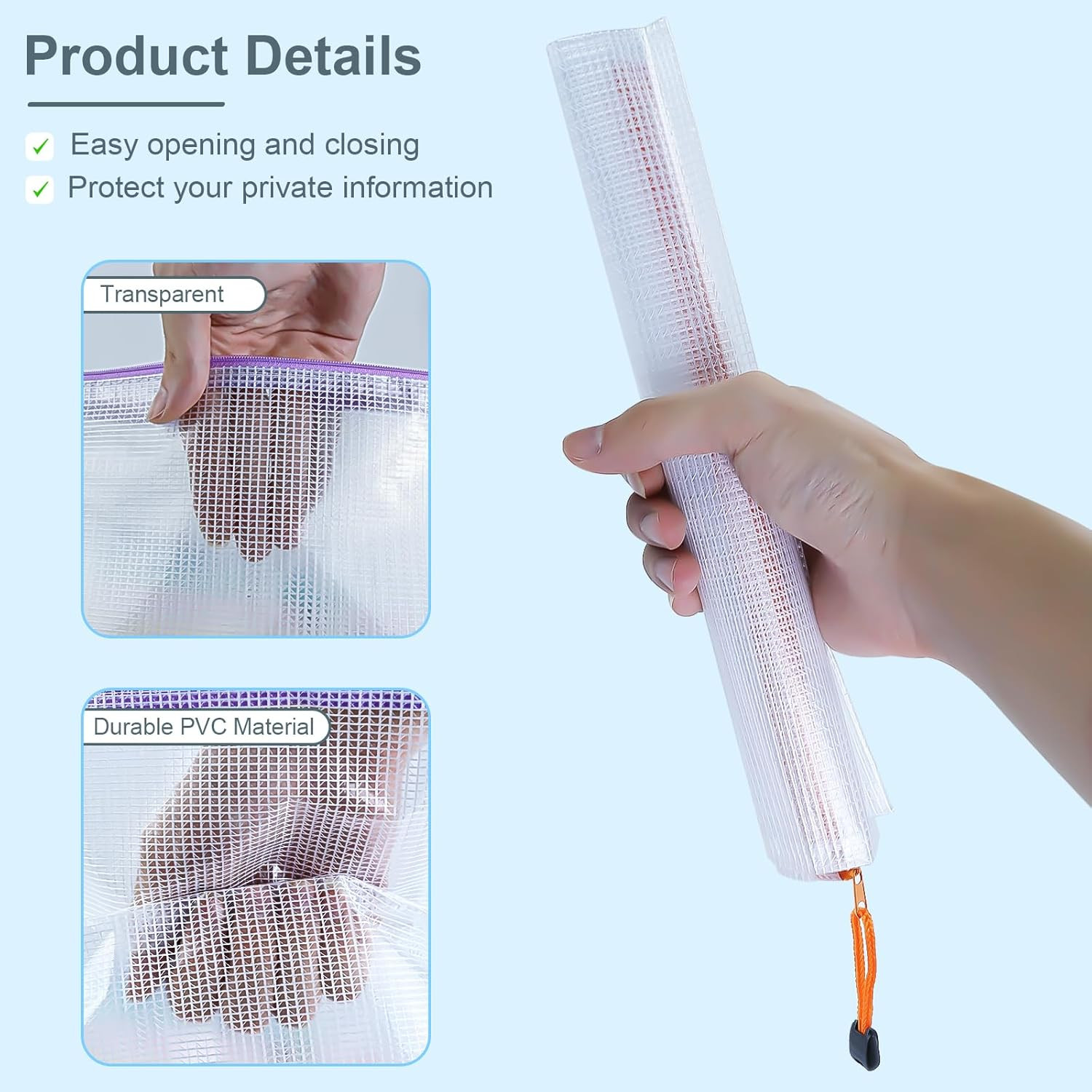 32 Pcs Mesh Zipper Pouch Bags 8 Sizes Clear Organizer Travel School Set