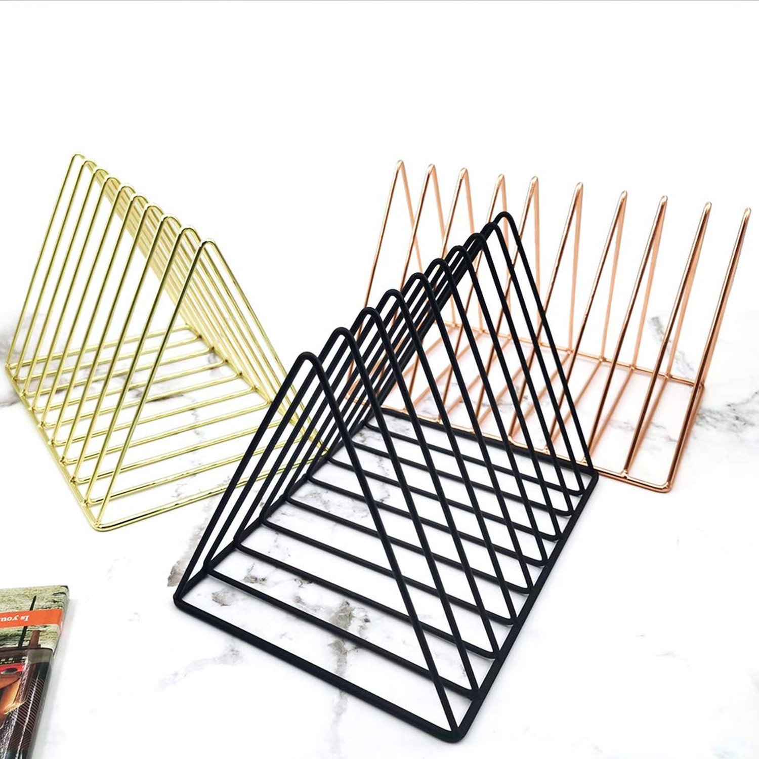 EASEPRES 9 Slot Magazine Rack Book Record Holder, Desktop Iron Storage Rack B…