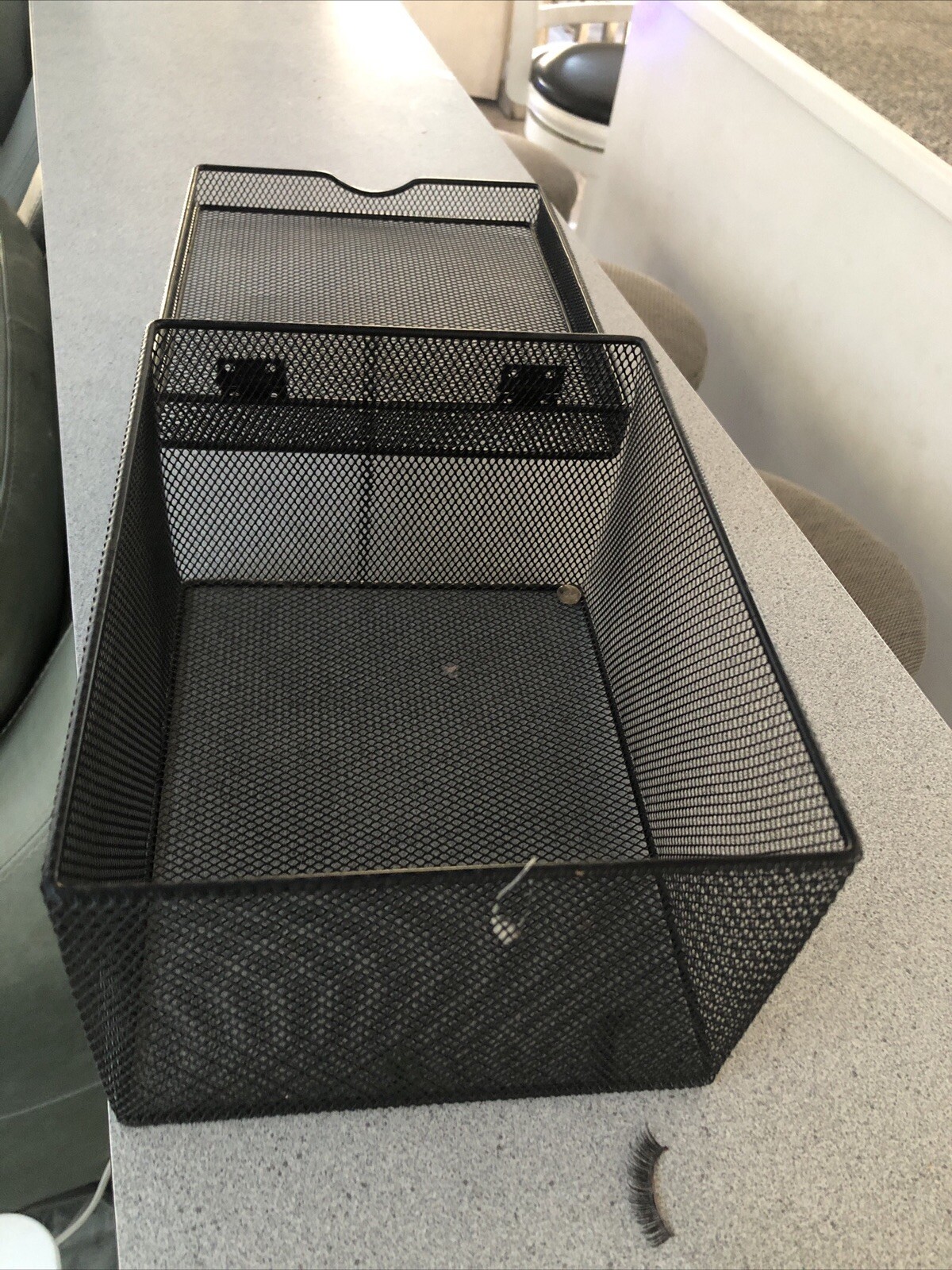 Brightroom Black Mesh Metal Desk Office Storage Box 9”x7”x6”