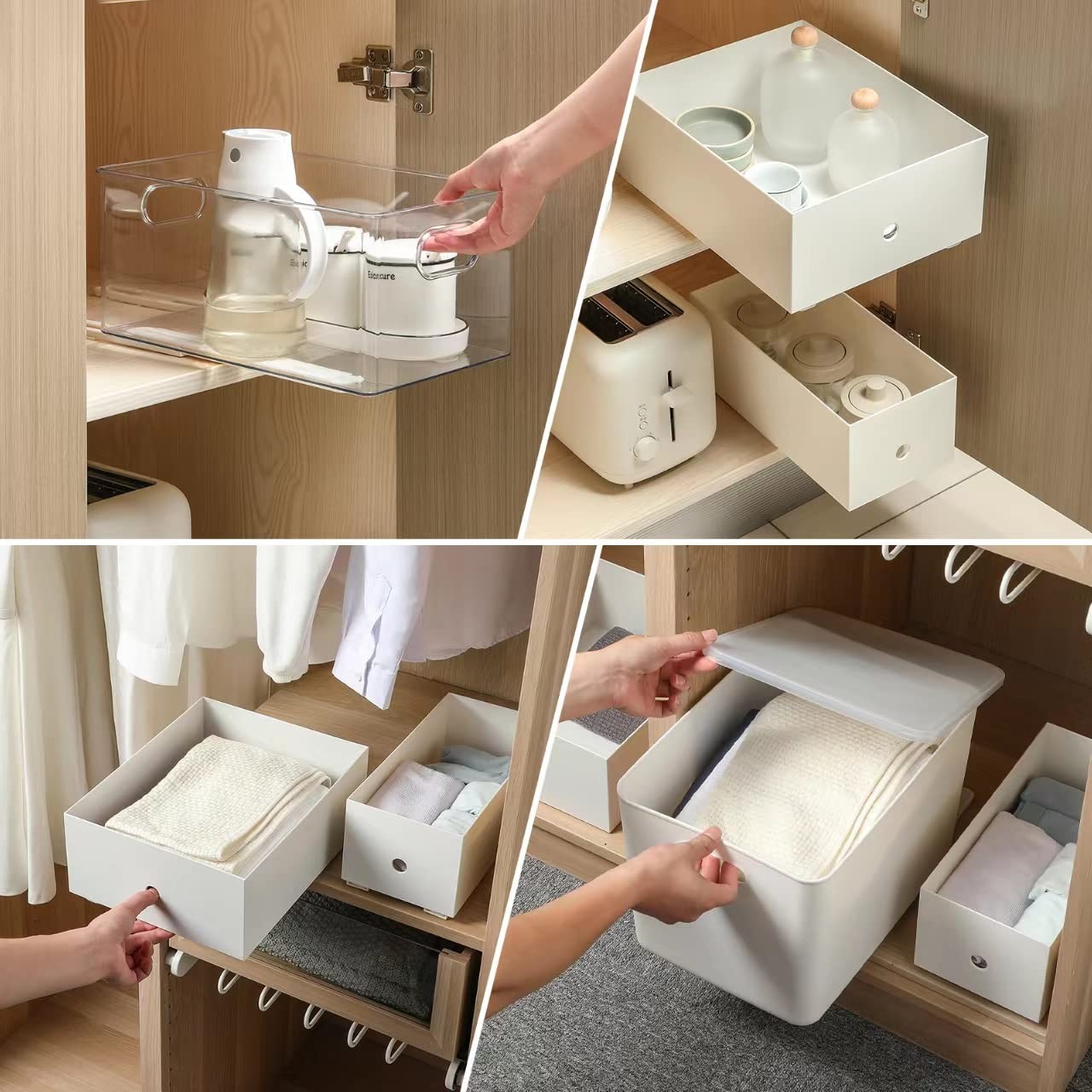 Summark 4 PCS Pull Out Rail for Baskets or Bins.Storage and Organization 2