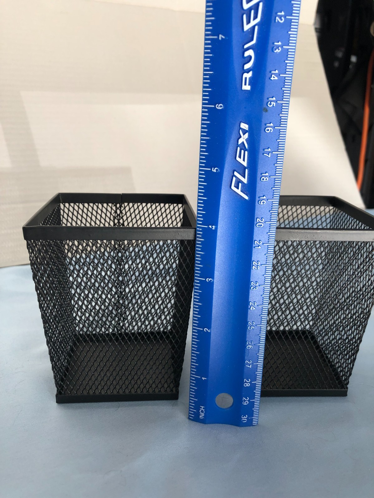 LOT of 2 Neat Life Mesh Tapered Square Pencil Pen Cups #AF