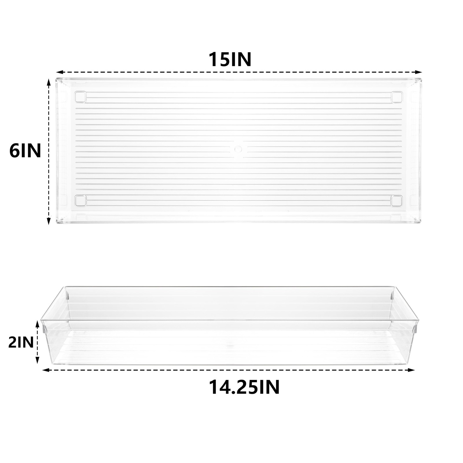 Backerysupply 4 Pack Storage Bins For Bathroom Cosmetic Makeup Transparent
