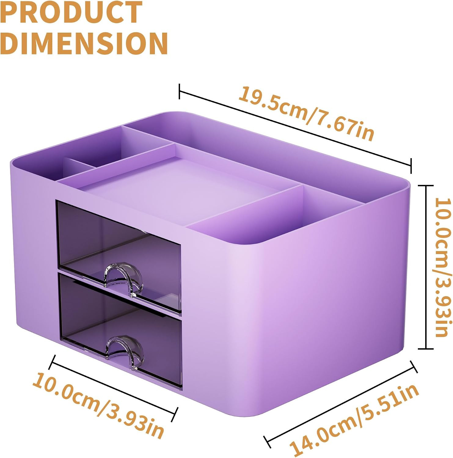 Pen Organizer with 2 Drawer, Multi-Functional Pencil Holder for Desk, Desk Organ