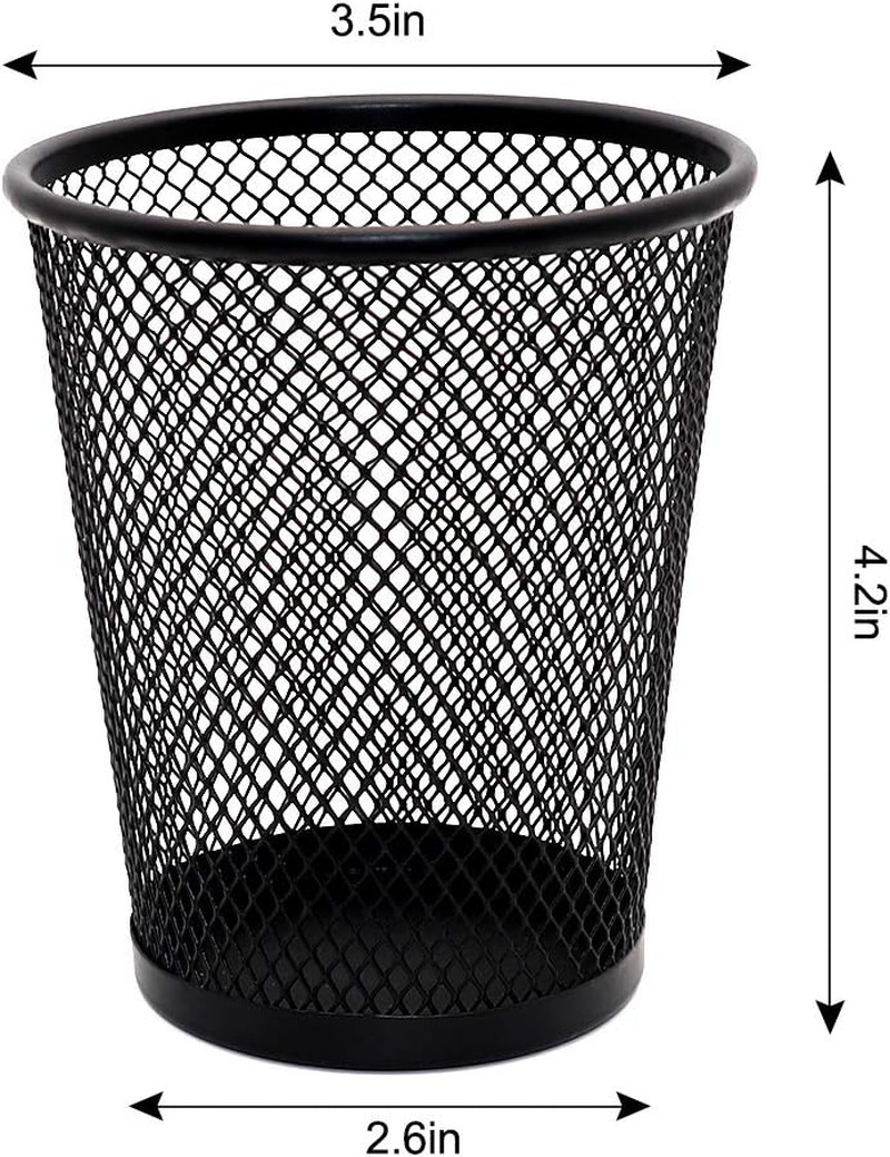 4 Pack Pen Holder Metal Mesh Pencil Holders round Shaped Pen Holders for Desk Of