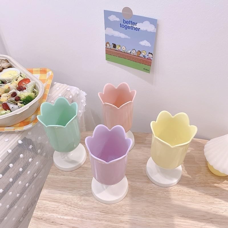 Zenarao Tulip-Shaped Desk Organizer – Multifunctional Pen Cup with Cable Pink