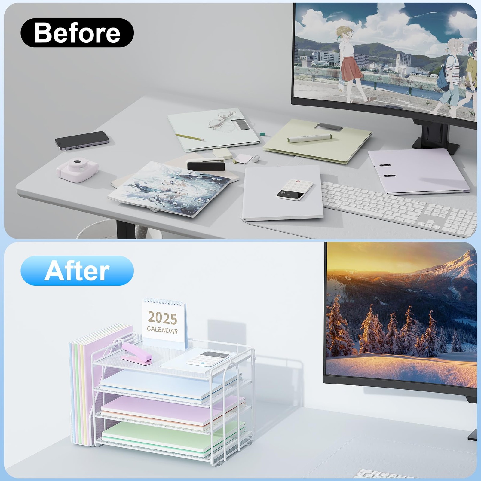 Desk Organizers and , Organizer for Desk with File organizer, Desk & Workspac…