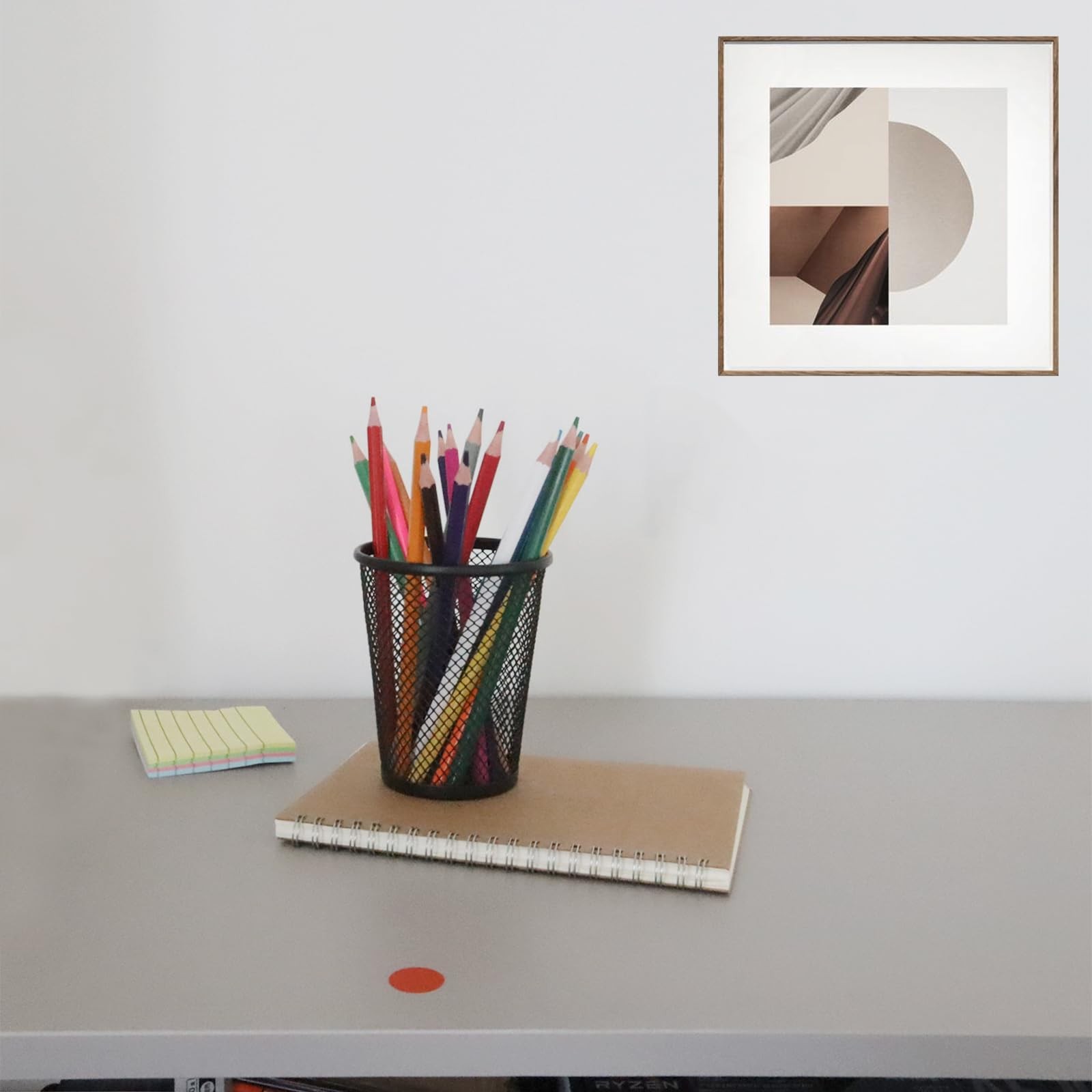 Desk Pencil Pen Holder, Wire Mesh Pen Cup Holder for Desk Organizer and Office
