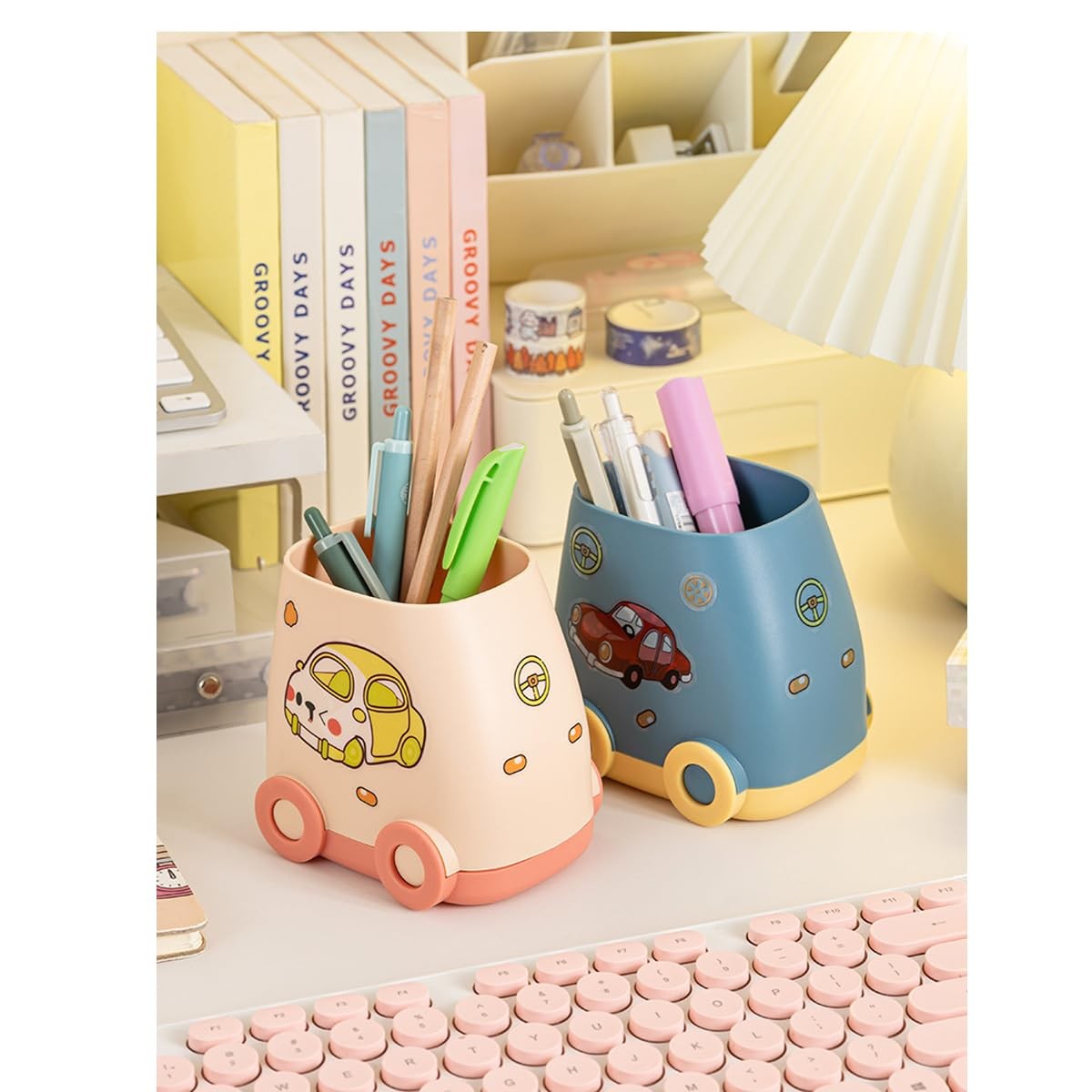 Car Pen Holder for Desk Plastic Pencil Holder Cute Car Organizer Fit for Kid …
