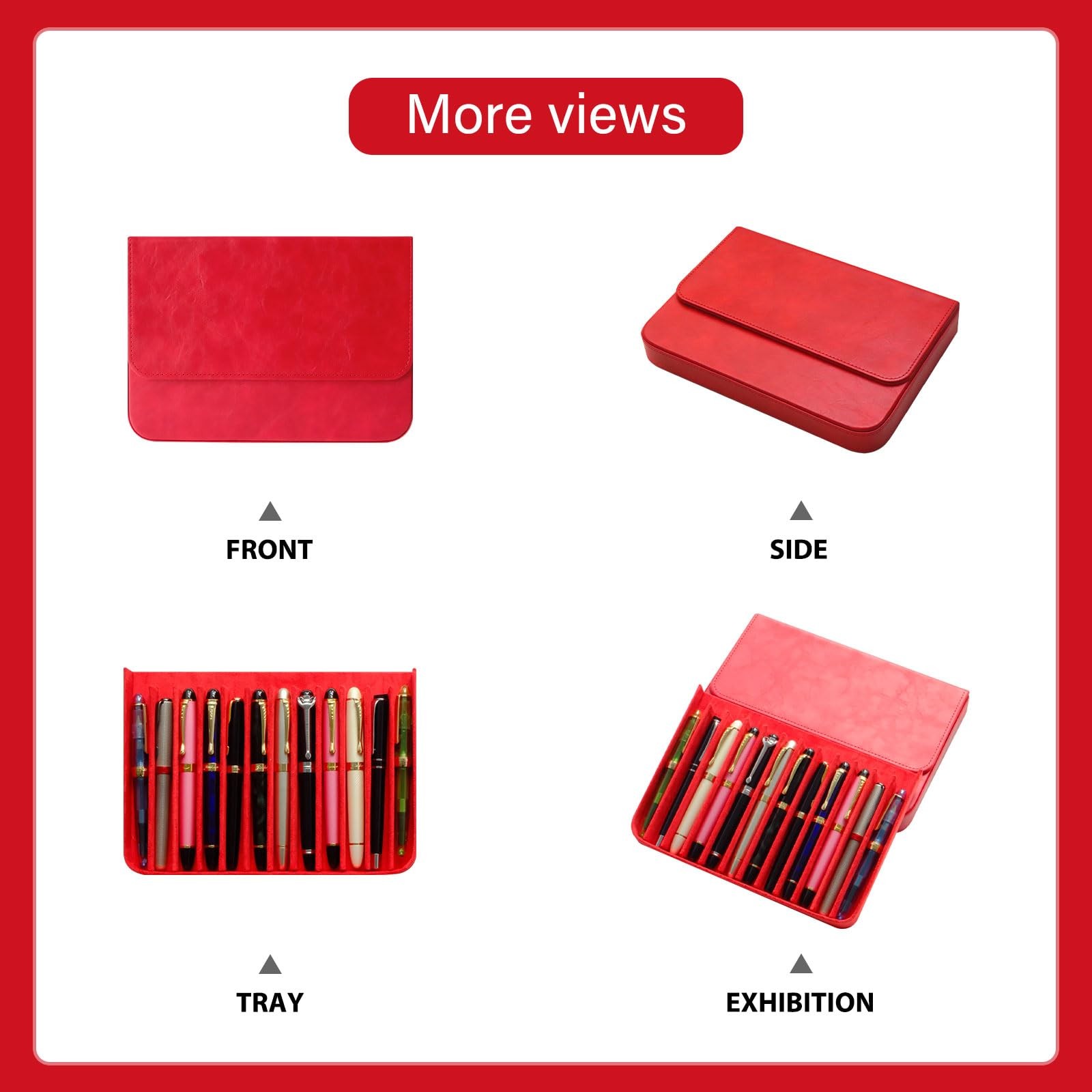 Leather 12 Fountain Pen/Pencil Tray Case Organizer, Fashion Design, Handmade,…