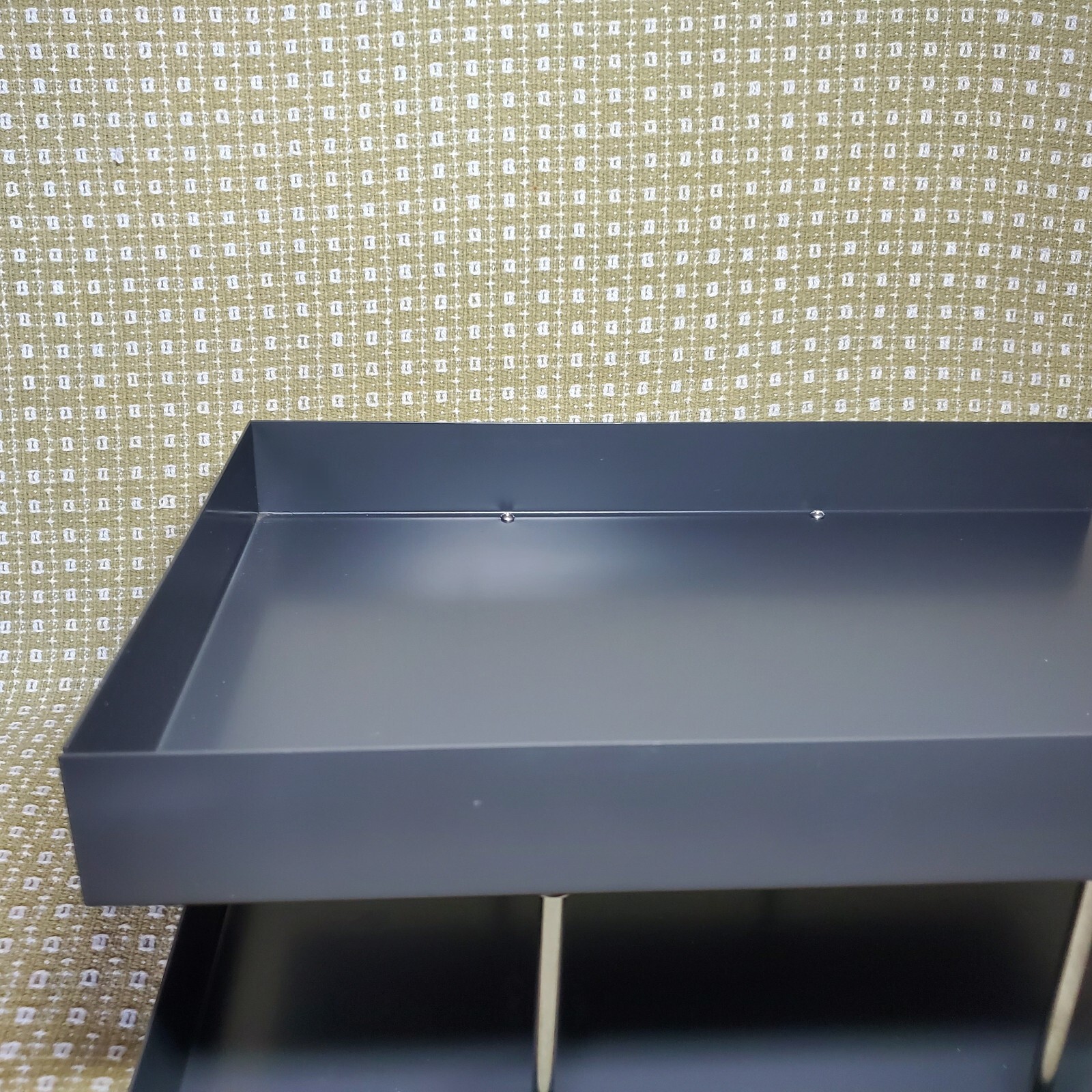 Vtg Knoll Smokador Double Letter Paper Tray Desk Organizer Steel Metal Gray
