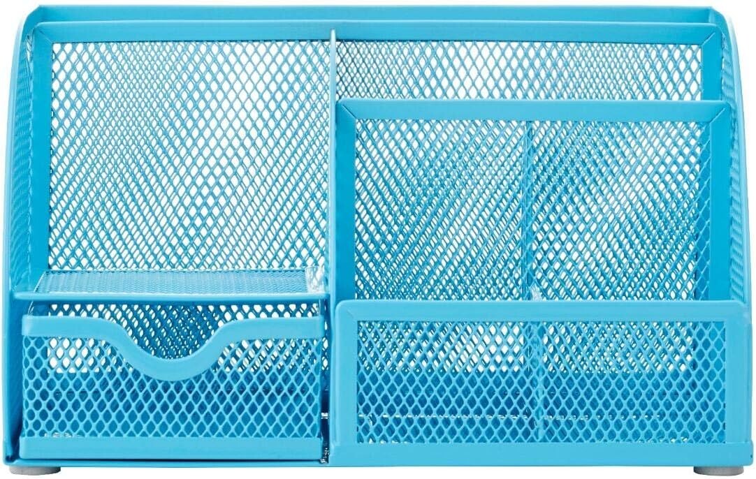 Annova Mesh Desk Organizer Office with 7 Compartments + Drawer/Desk Tidy Candy/P