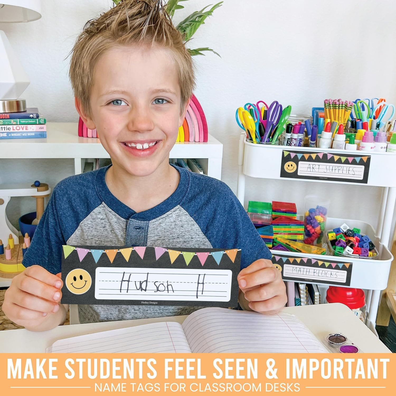 Desk Name Tags for Classroom – 36 Student Desk Name Plates for Classroom Decor,