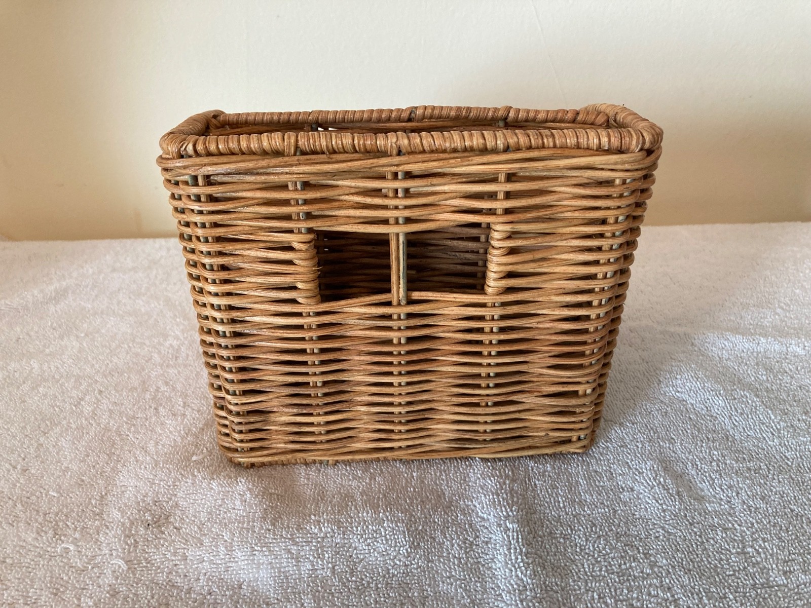 Hold Everything Wicker Letter Holder Organizer 4 sections Made in Philippines