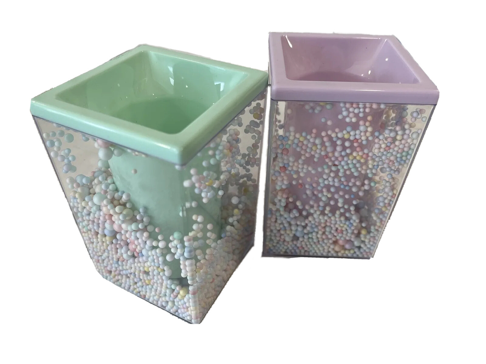 2Pcs Cute Pen Holder Bubble Pencil Cup Multi-Purpose Makeup Brush Storage Holder