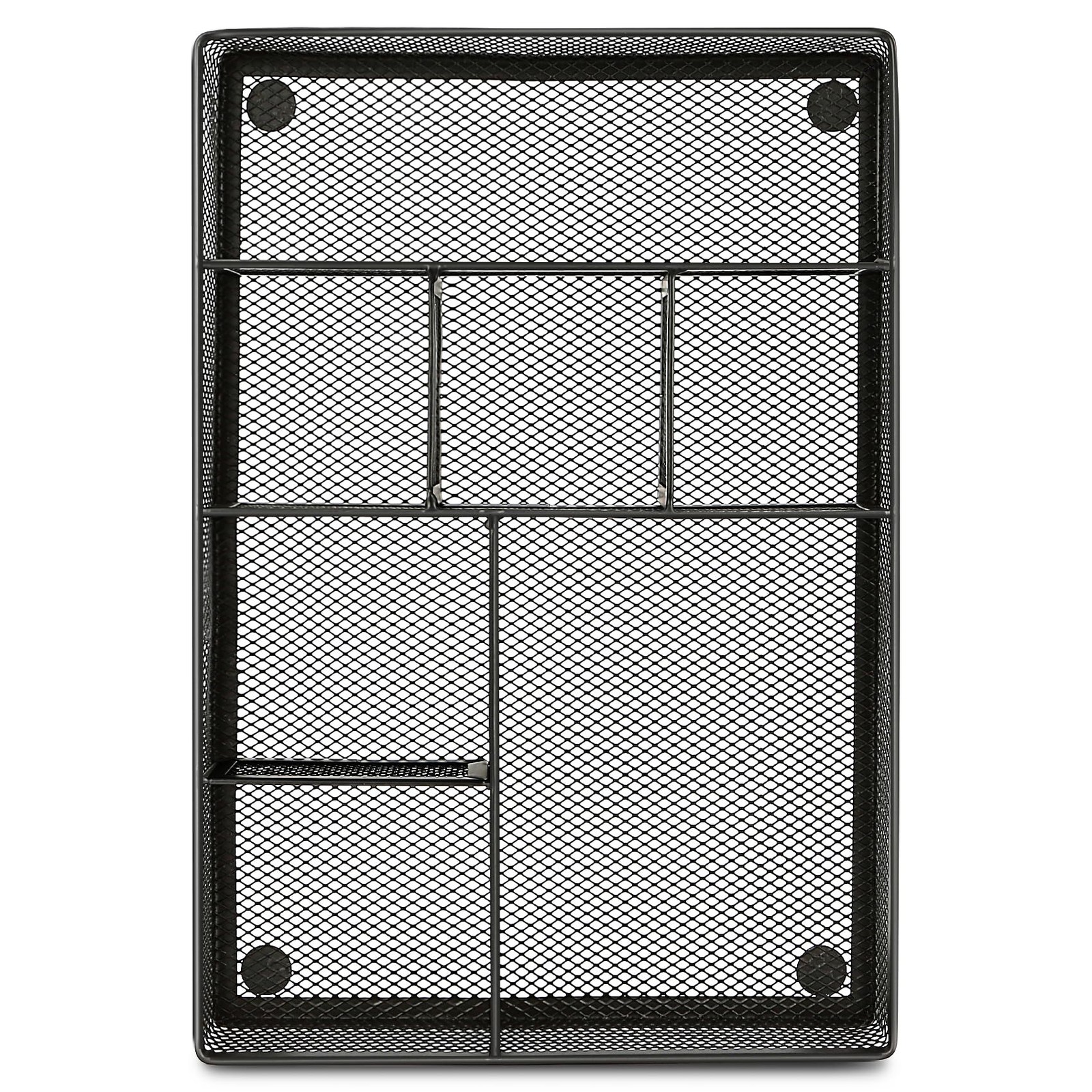 Desk Drawer Organizer Tray, 7~Compartment, Non~Slip, Black