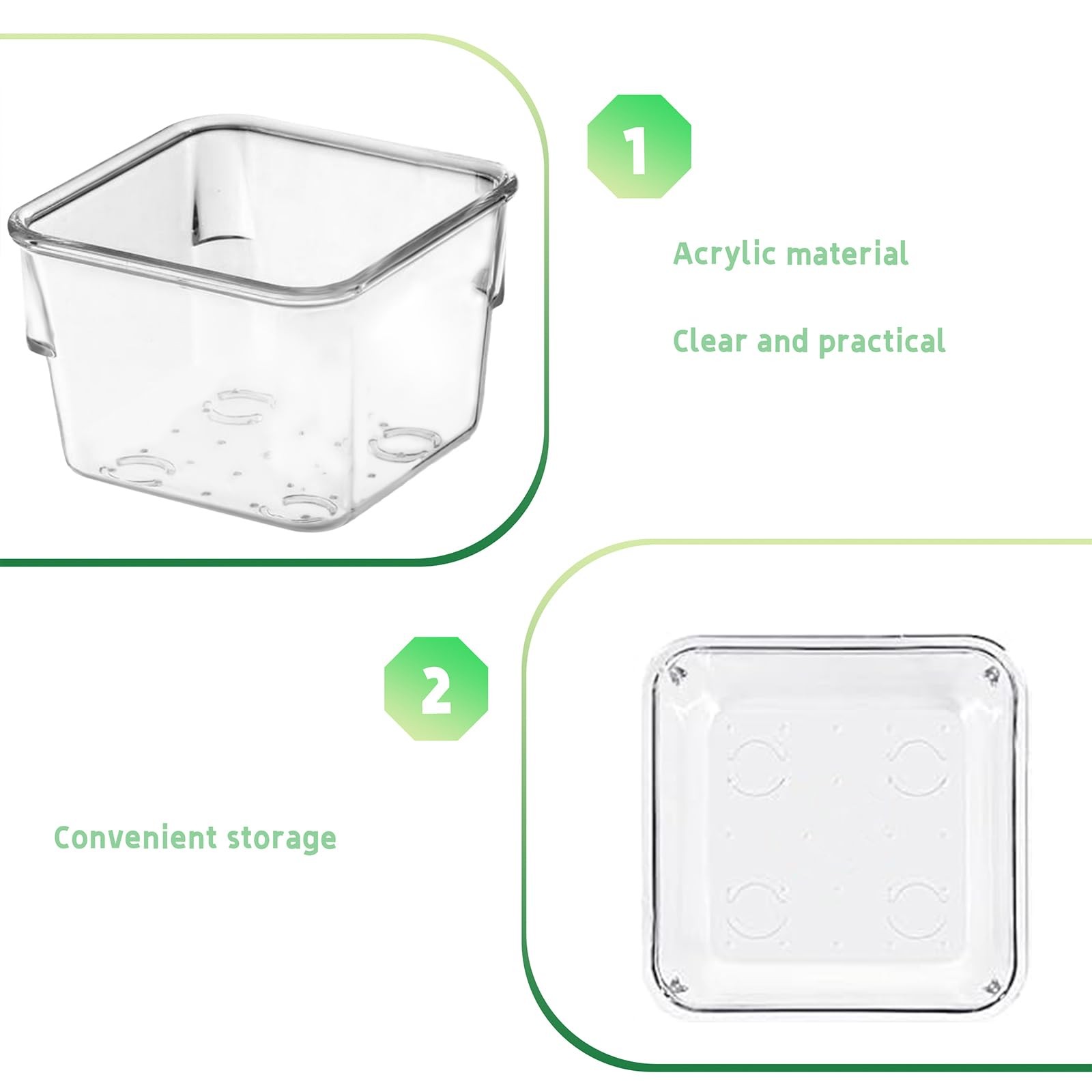 QoTang 8 PCS Stackable Clear Drawer Organizers 3″ x x 2″ Transparent