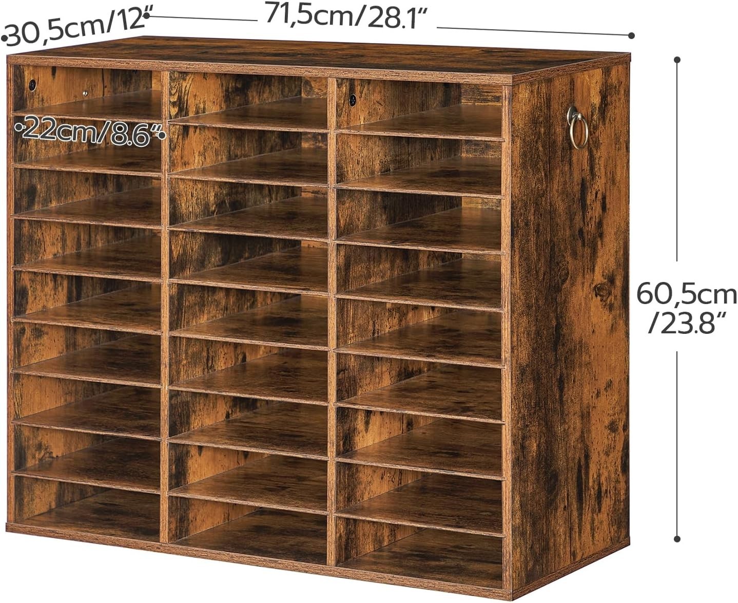 Literature Organizer, 27 Compartments Wooden Mail Organizer, Countertop Liter…