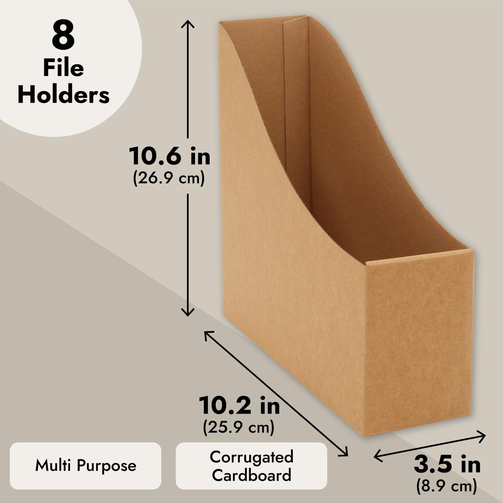 Juvale Corrugated Cardboard Magazine Holder – 3.5 x 10.2 x 10.6 inches, brown
