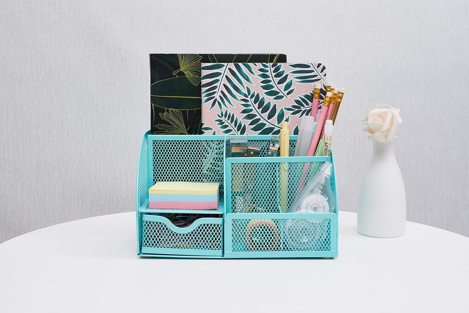 Annova Mesh Desk Organizer Office with 7 Compartments + Drawer/Desk Tidy