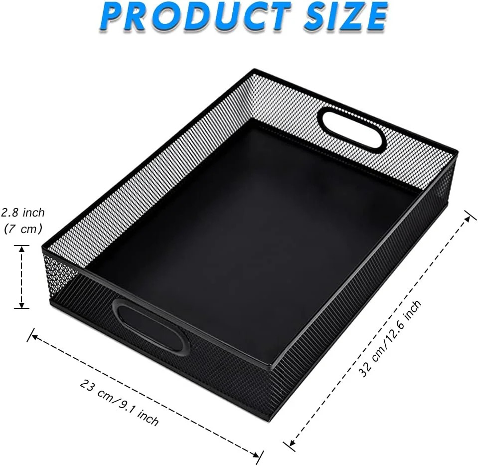 Desk Drawer Organizer, A4 Large Metal Mesh Desk Organizer Tray, Versatile Storag