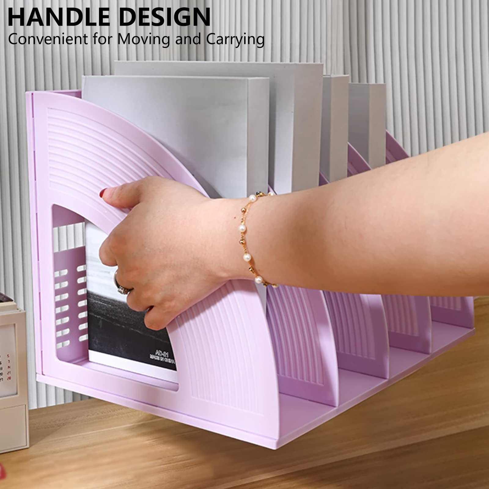 SAYEEC Sturdy Magazine Holder 4 Compartments Plastic Desktop File Organizer File