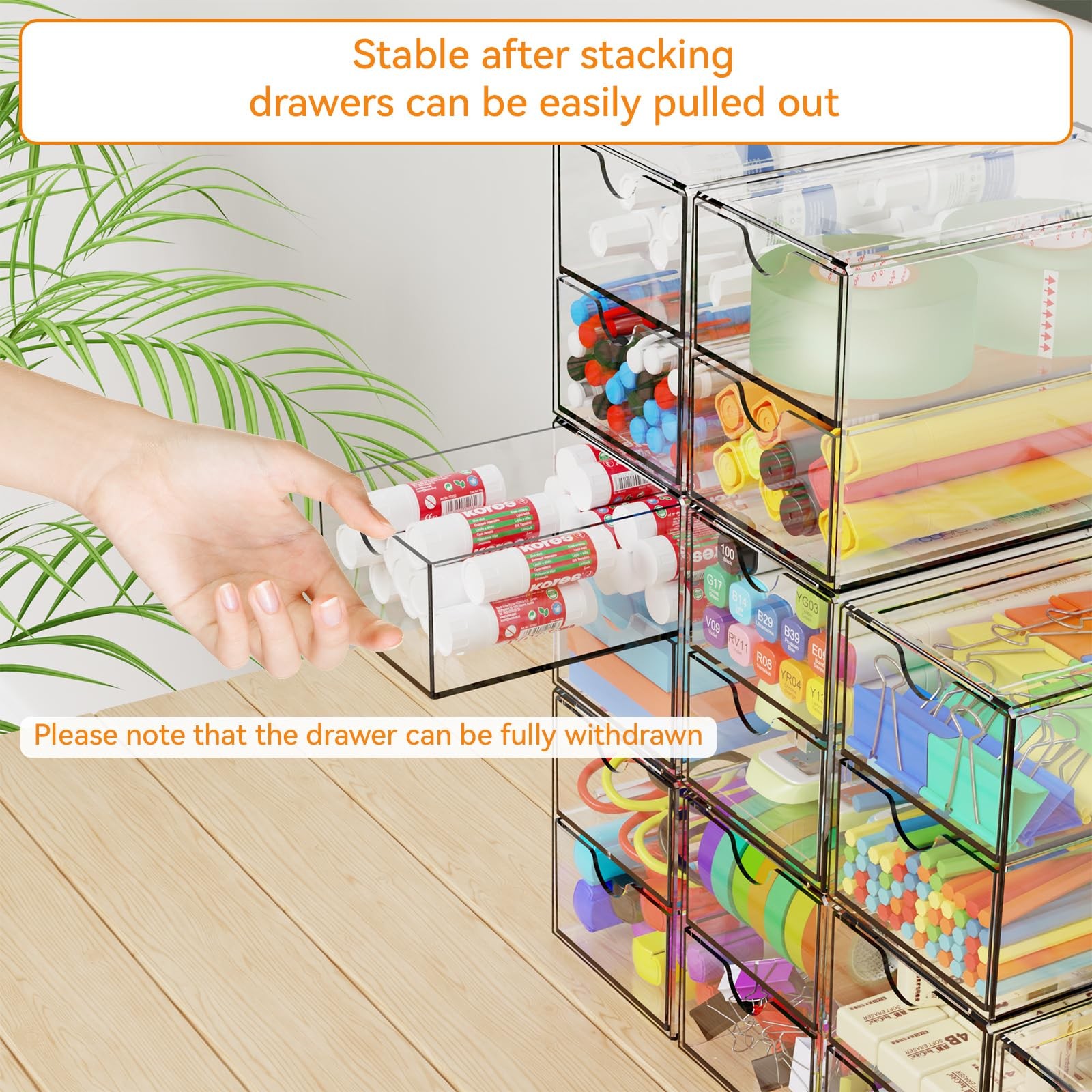 Clear Acrylic Drawer Organizers 9 Pack 18 Small Storage Bins Desk Craft