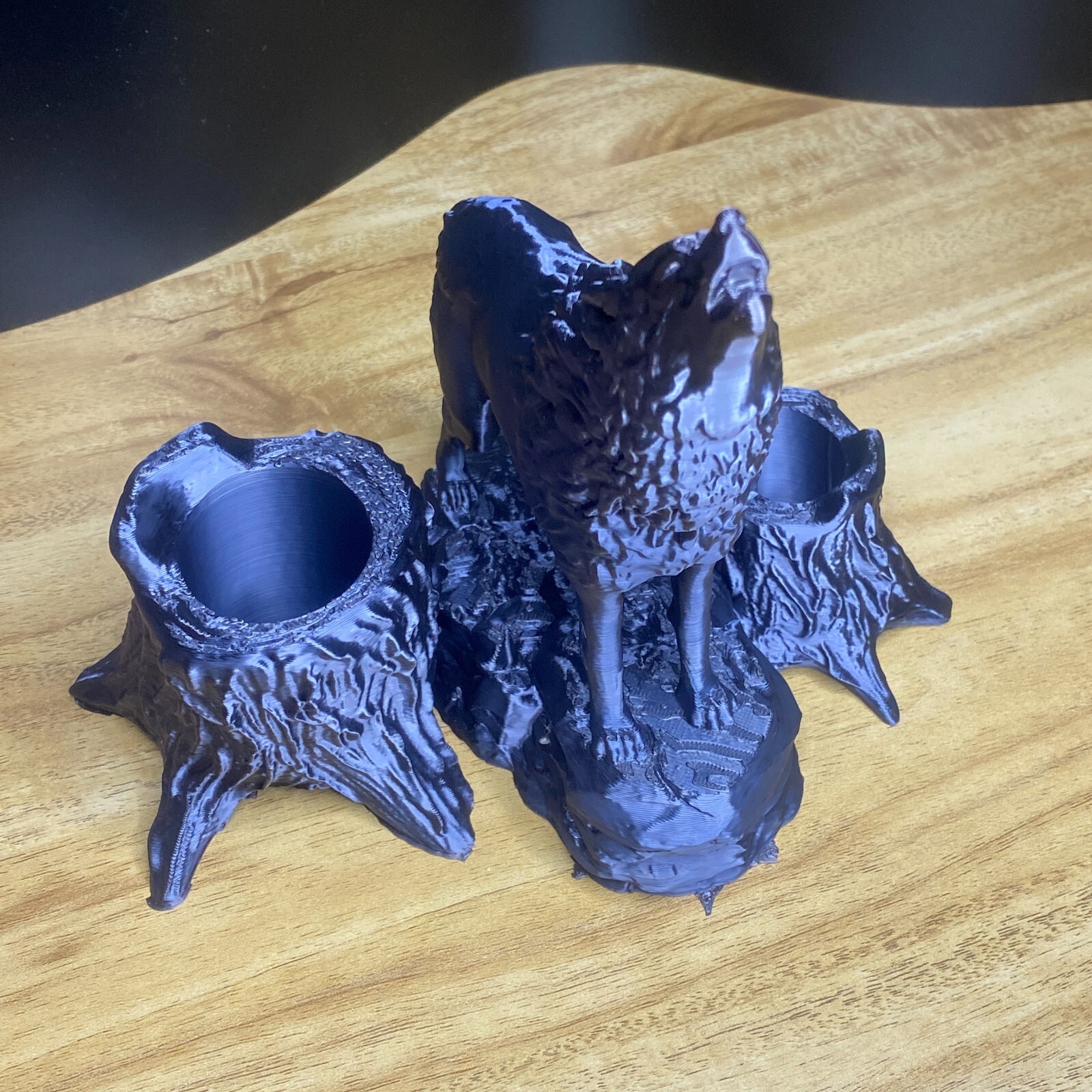 Black Wolf Pen & Pencil Holder – Unique Desk Organizer