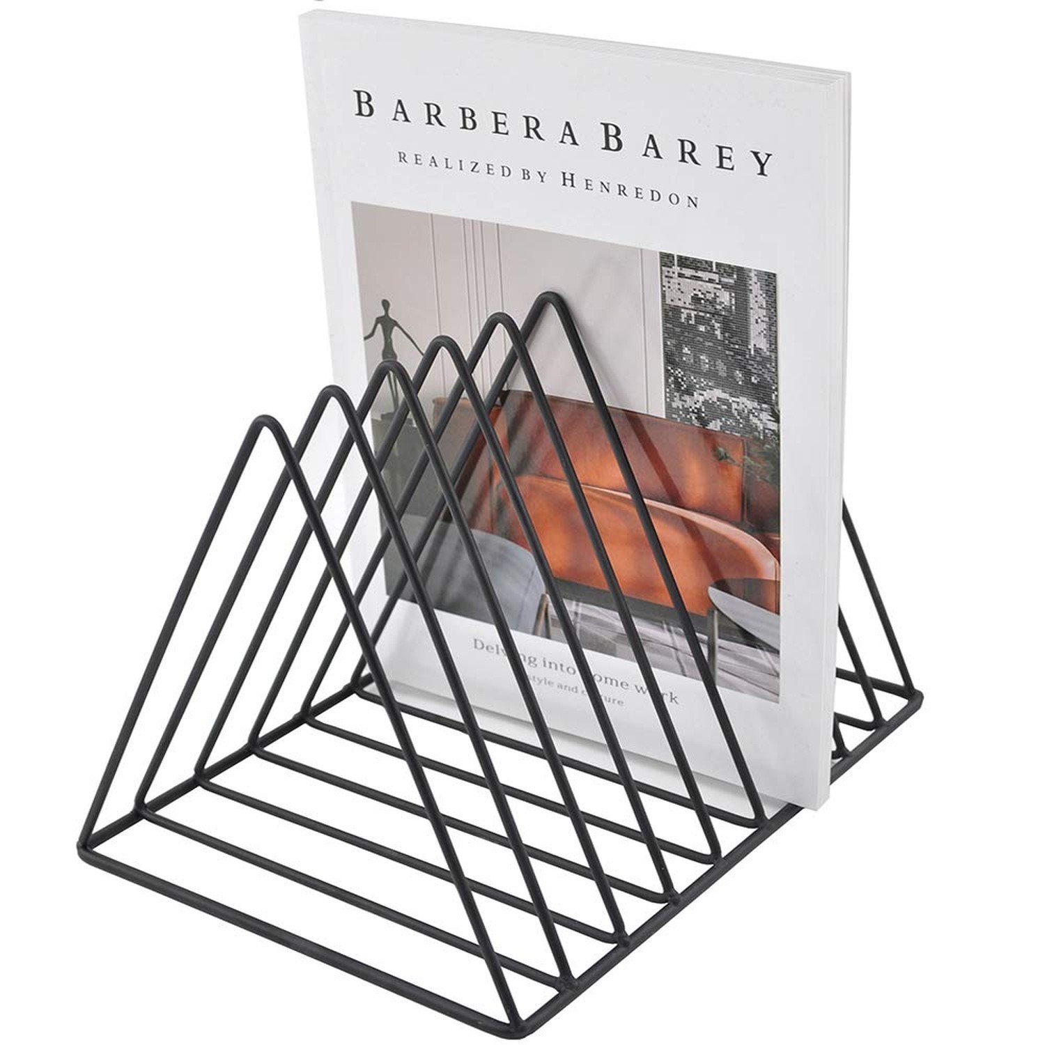 EASEPRES 9 Slot Magazine Rack Book Record Holder, Desktop Iron Storage Rack B…