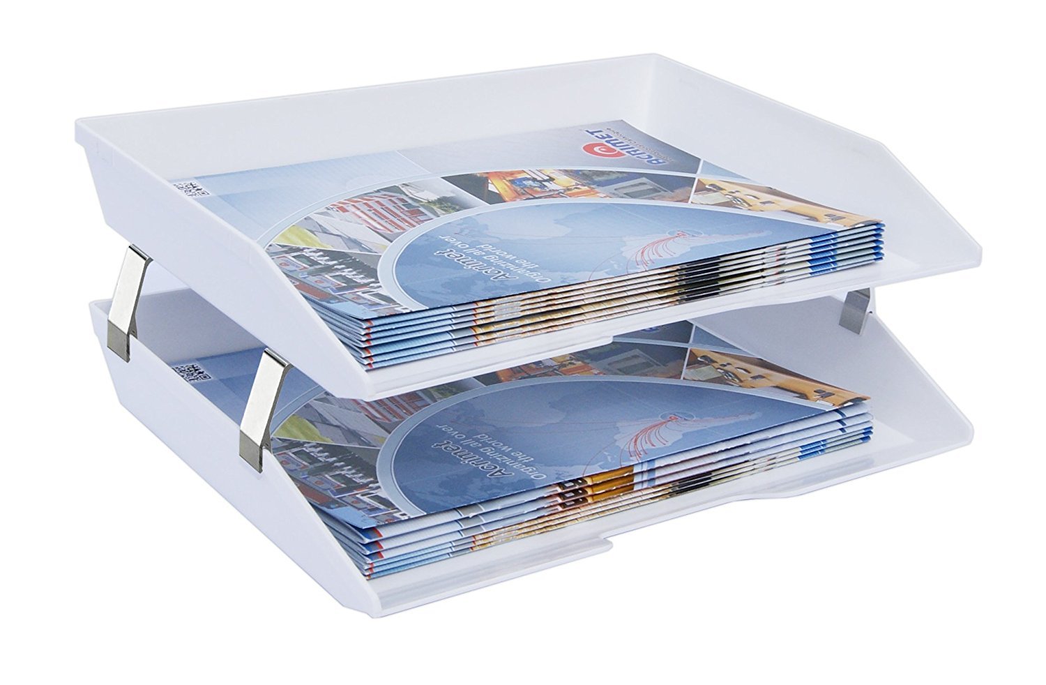 Acrimet Facility 2 Tiers Double Letter Tray (White Color)