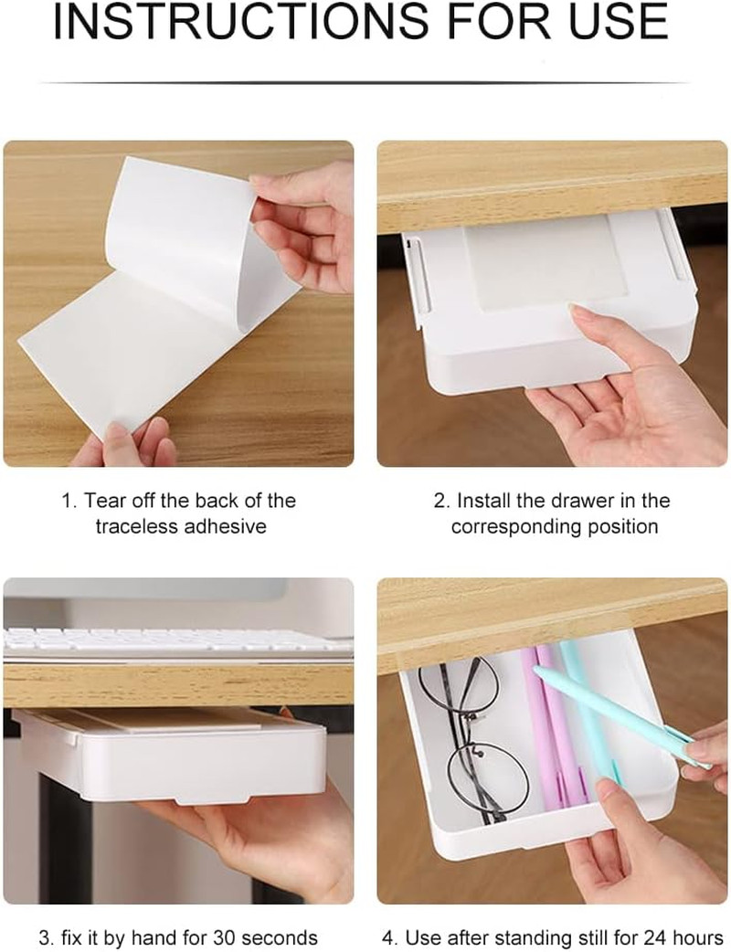 Punch Free Invisible Drawer 20 5X10 5X3Cm Self – Adhesive under Desk Drawer Hidd