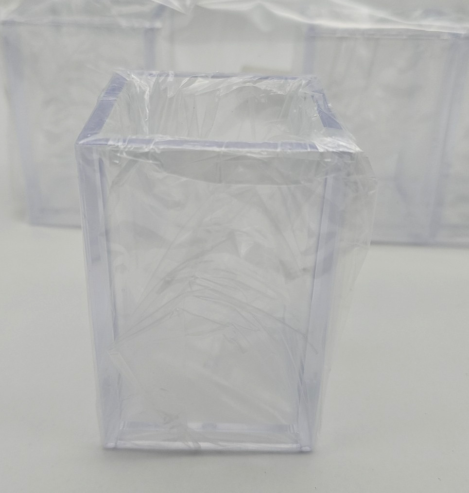 4 Pack Acrylic Pencil Pen Holder Cup Plastic Clear Desk Accessories Organizer