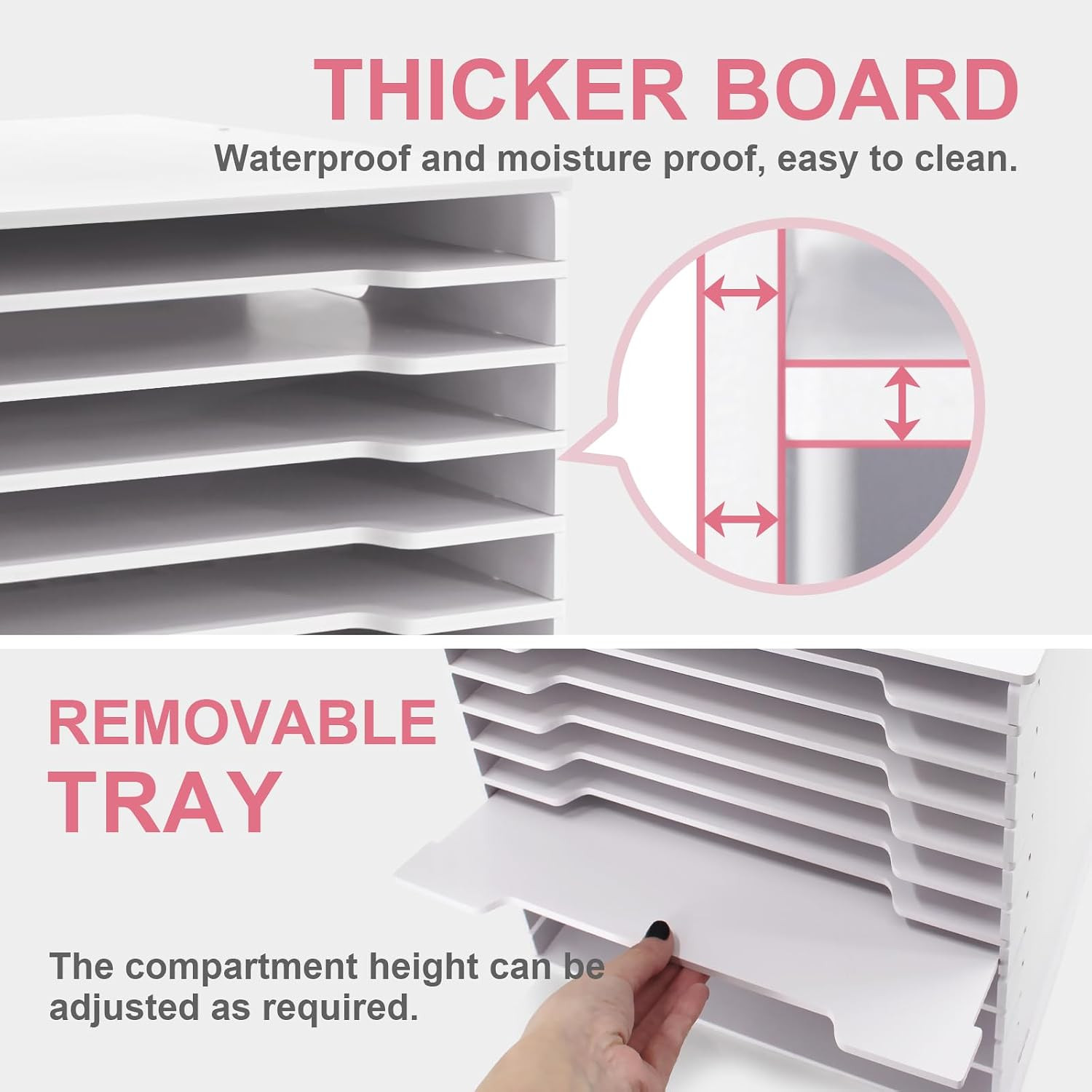 12X12 Paper Storage Organizer – 13 Tier Desk File Organizer with Adjustable Shel
