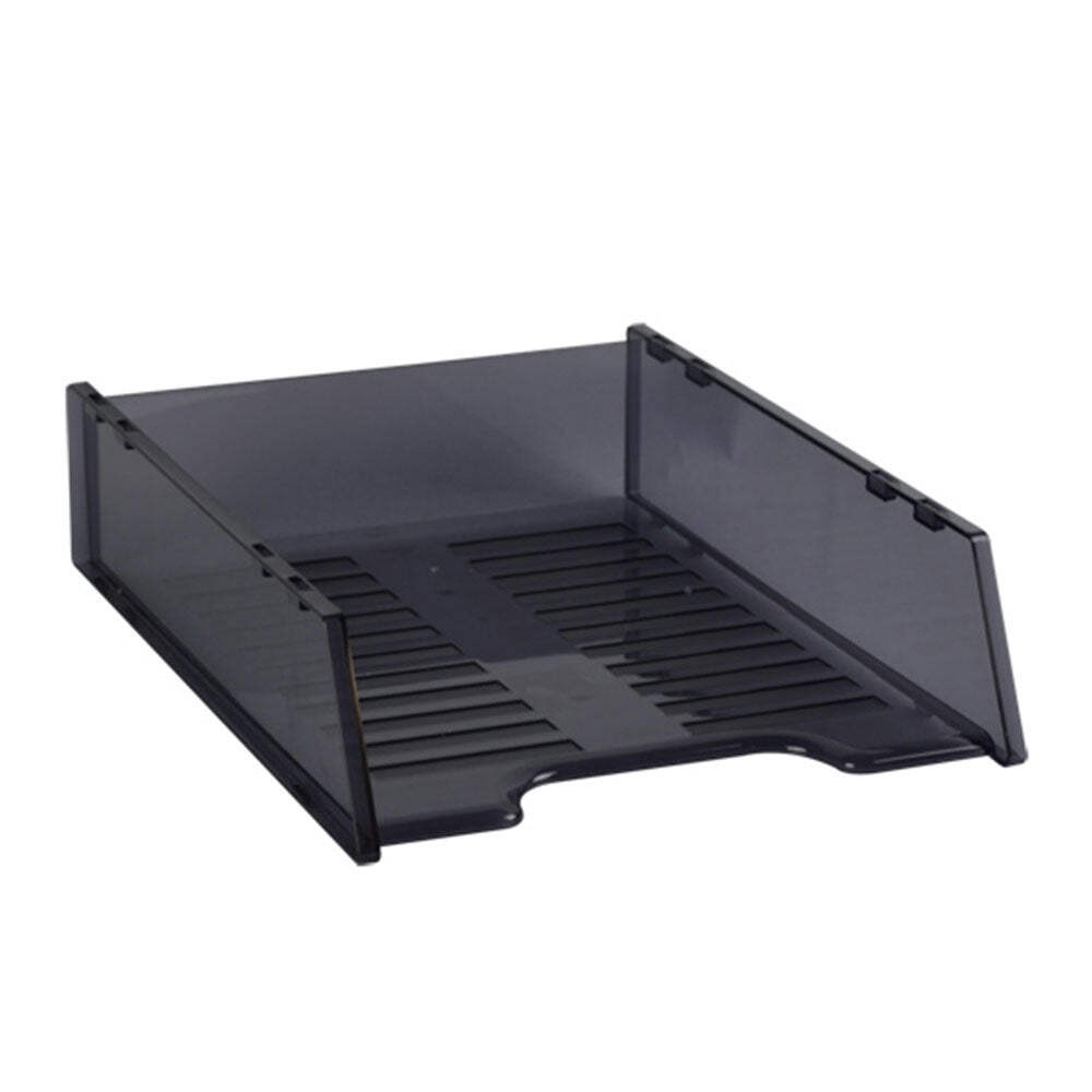Italplast Multifit Tinted Document Tray Solid Base Ribbing Extra Strength Grey