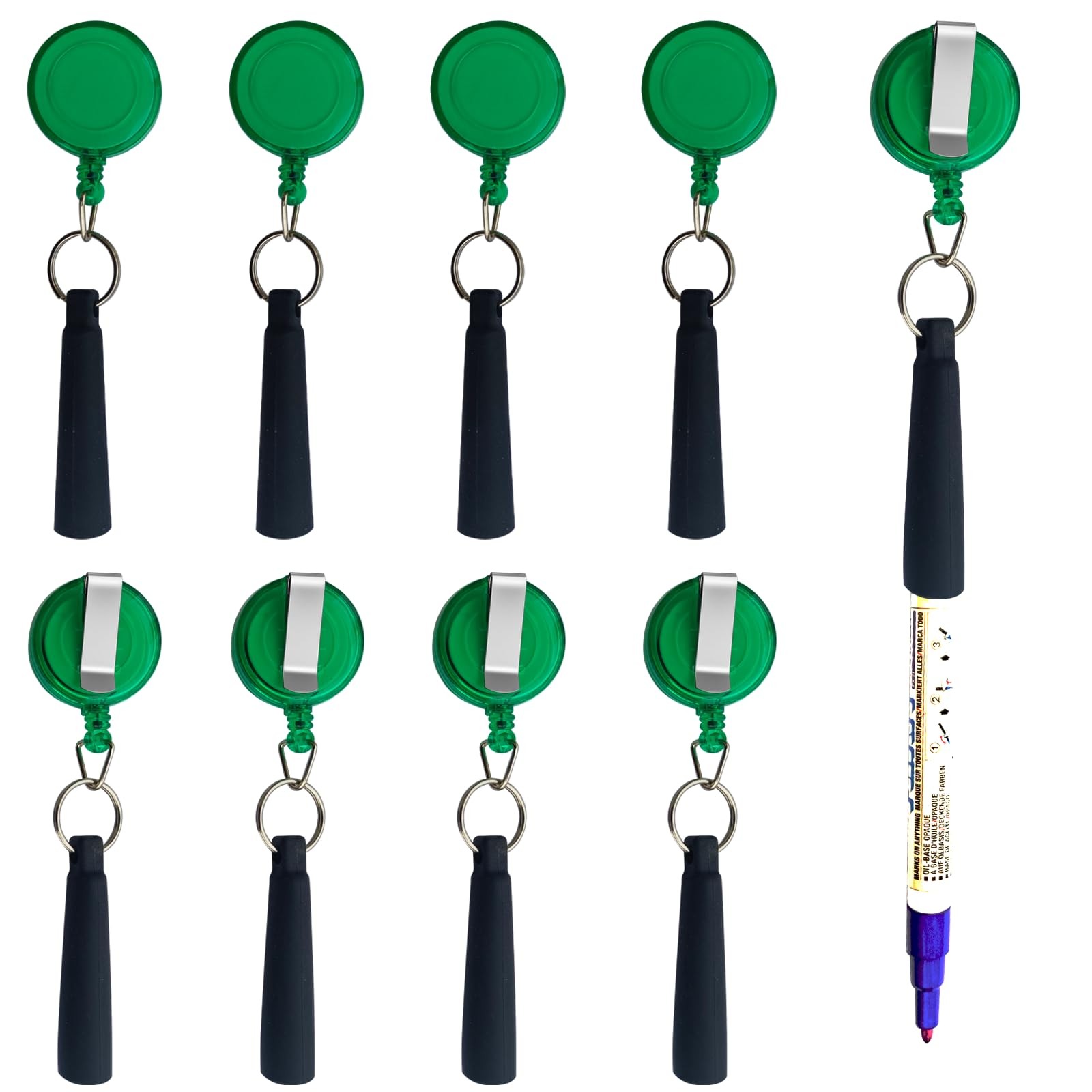 Duty Retractable Pull Pen Holder -Thick Nylon Cable- Ideal for Markers & Carp…