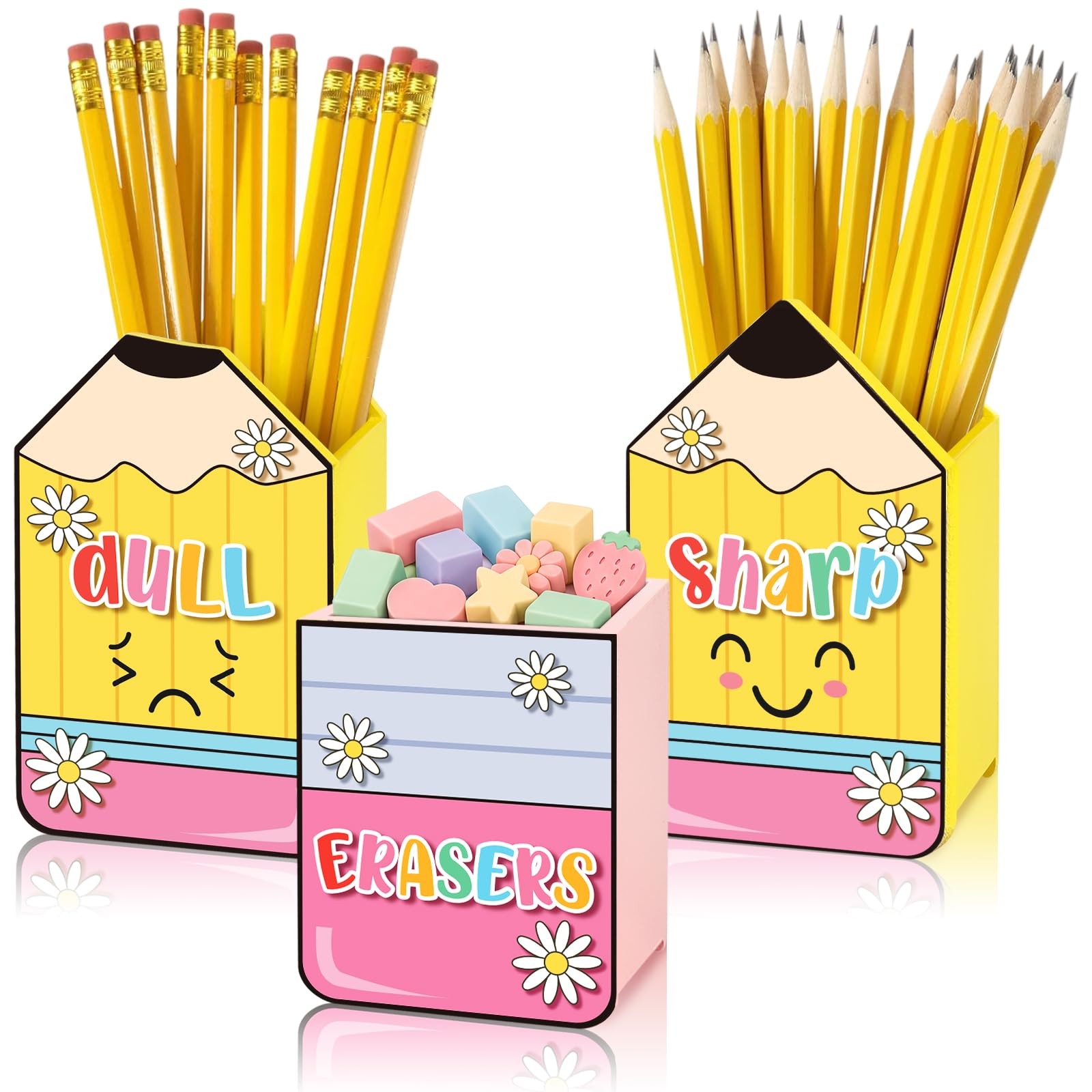3 Pcs Sharp and Dull Pencil Holder for Classroom Teacher Appreciation Gifts E…