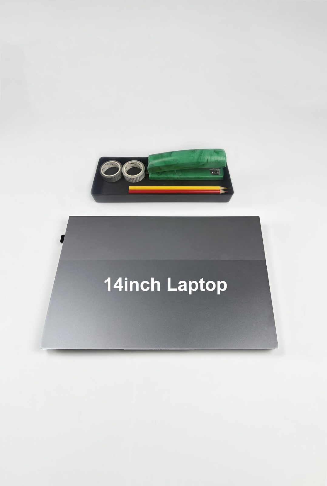 Amazon Basics Rectangular Plastic Desk Organizer, 9.4″ x 3.3″ x 1″, Black