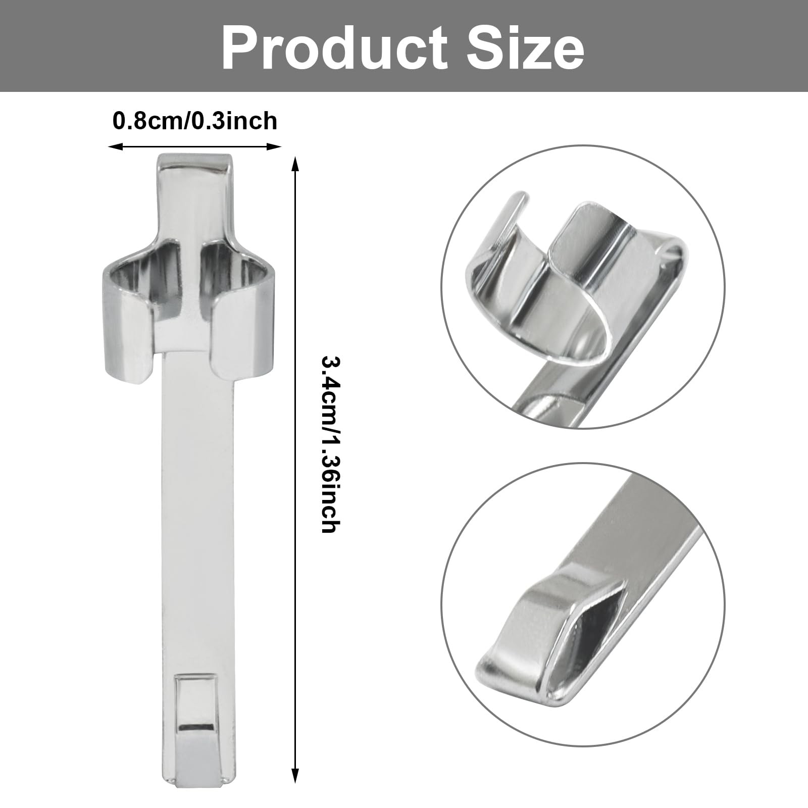 20Pcs Metal Pen Clips Snap In Pen Clips Slide On Pencil Holder Clip for Notebook