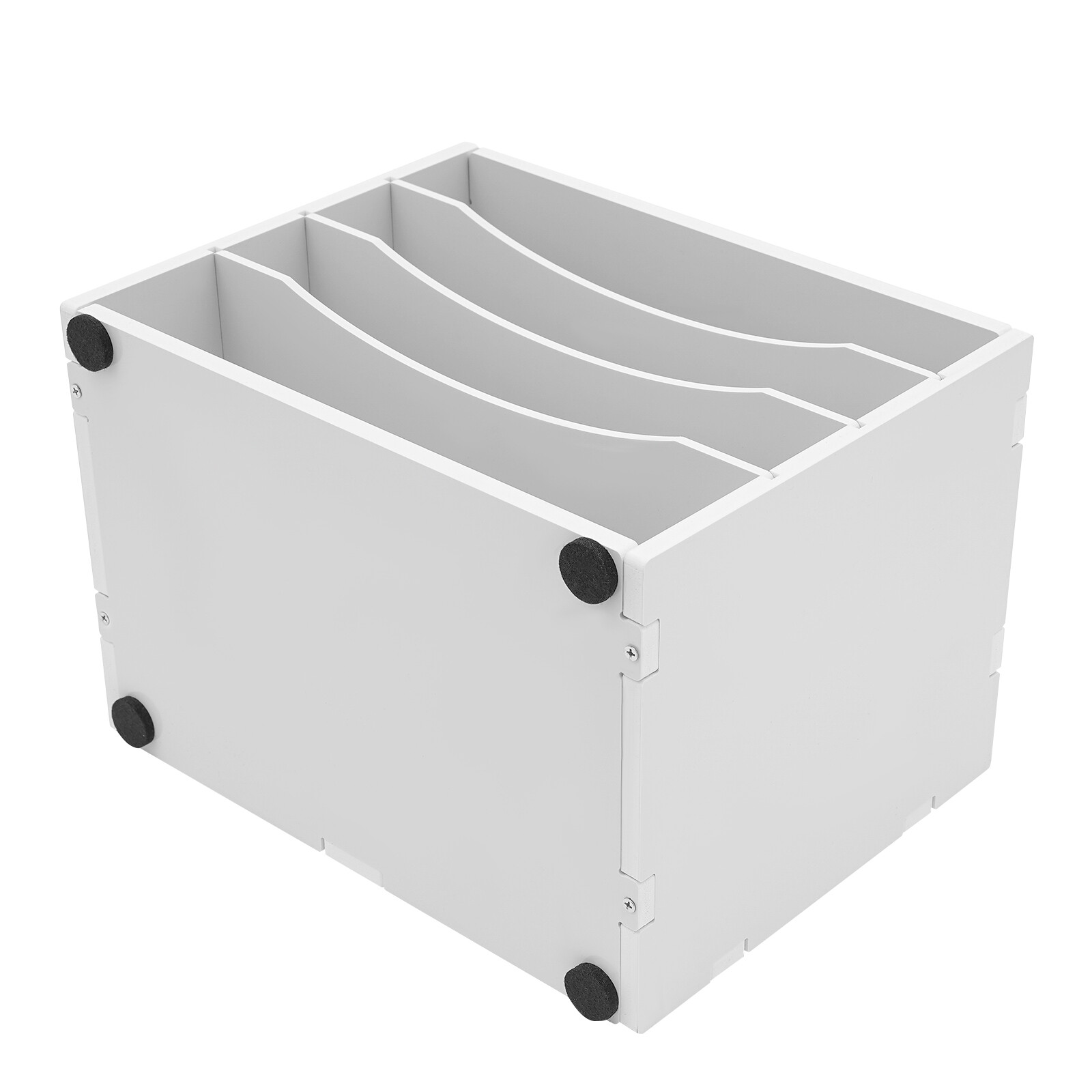 Desktop Organizer 2 Pack 4 Compartment File Sorter White Office Desk Accessories
