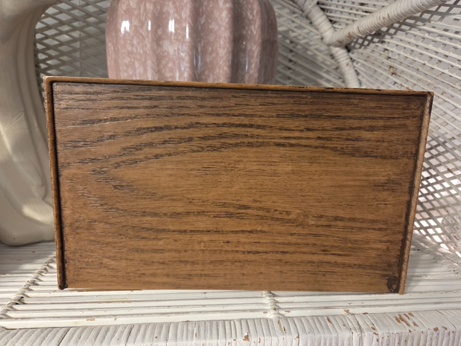 70s Vintage Lerner Faux Wood Desktop Organizer Carved Floral Design 1970s MCM
