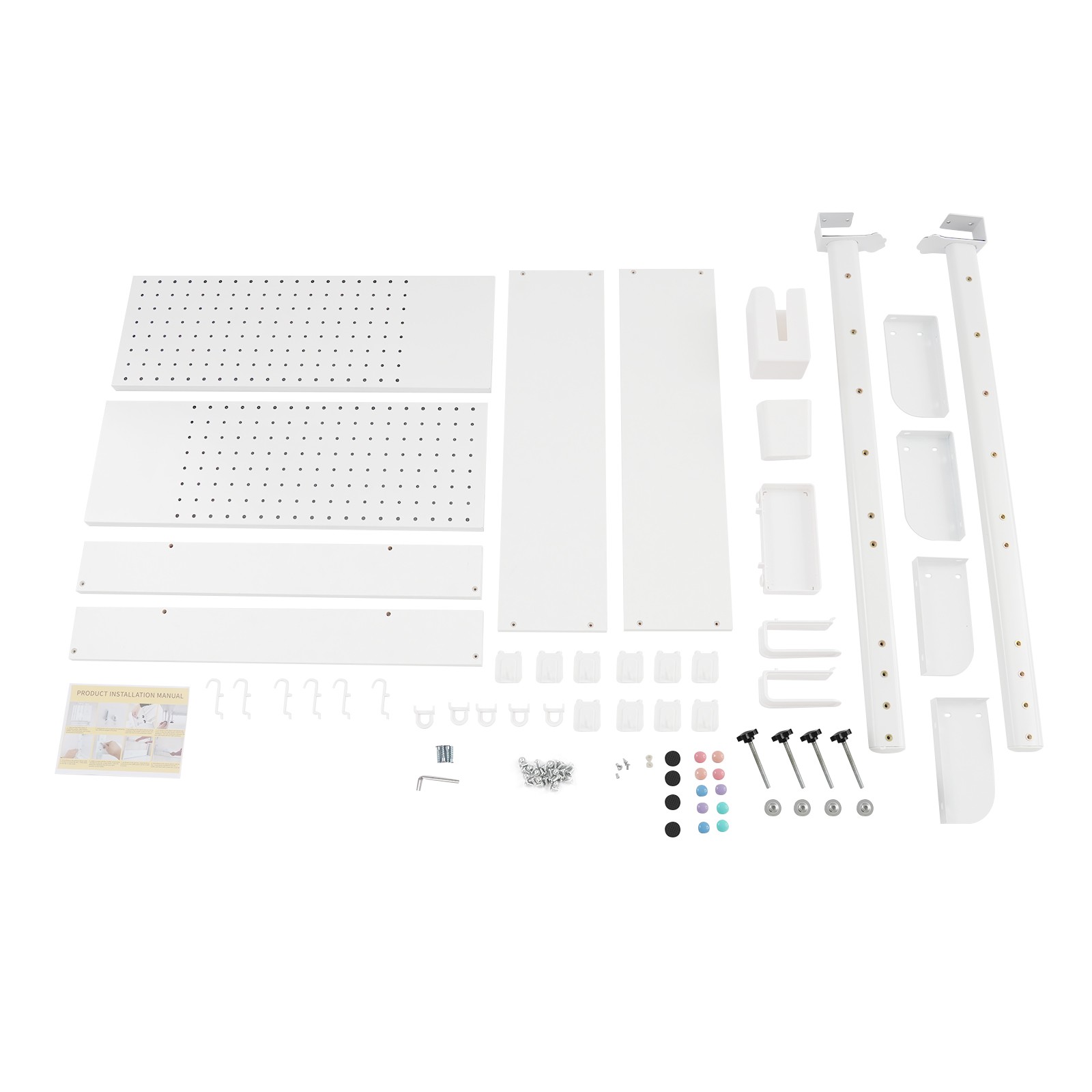 Clamp-on Desk Shelf with Pegboard, Clamp On Desk Bookshelf Desk Above Organizer