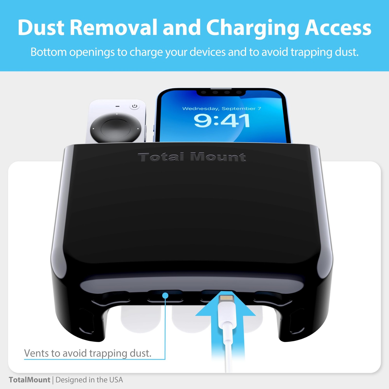 1 PCS Black HoleFree Adhesive Remote Control Wall Mount Holder Organizer Rack