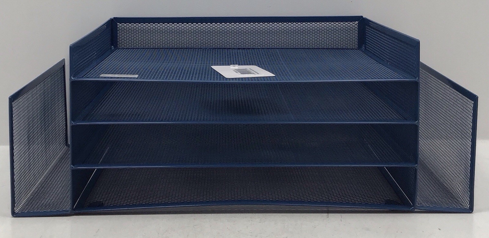 Mind Reader 6 Compartment Paper Tray Storage Desktop Organizer In Blue