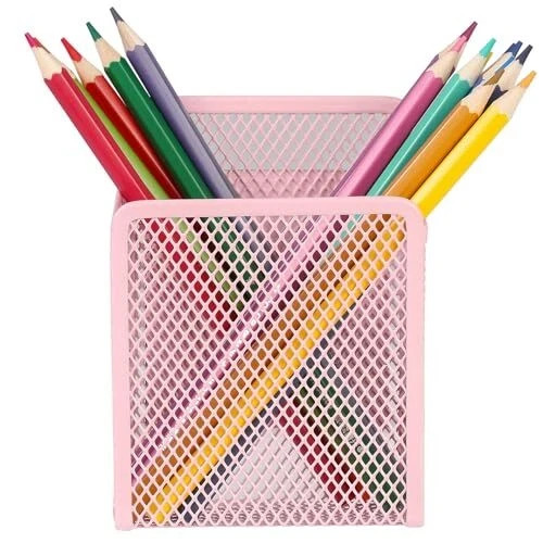 zeyce Magnetic Pencil Holder – Extra Strong Magnets 1 Basket 1 Pack Blush,Mesh